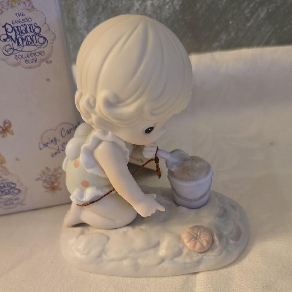 Precious Moments "His Little Treasure" Porcelain Figurine Vintage 1992